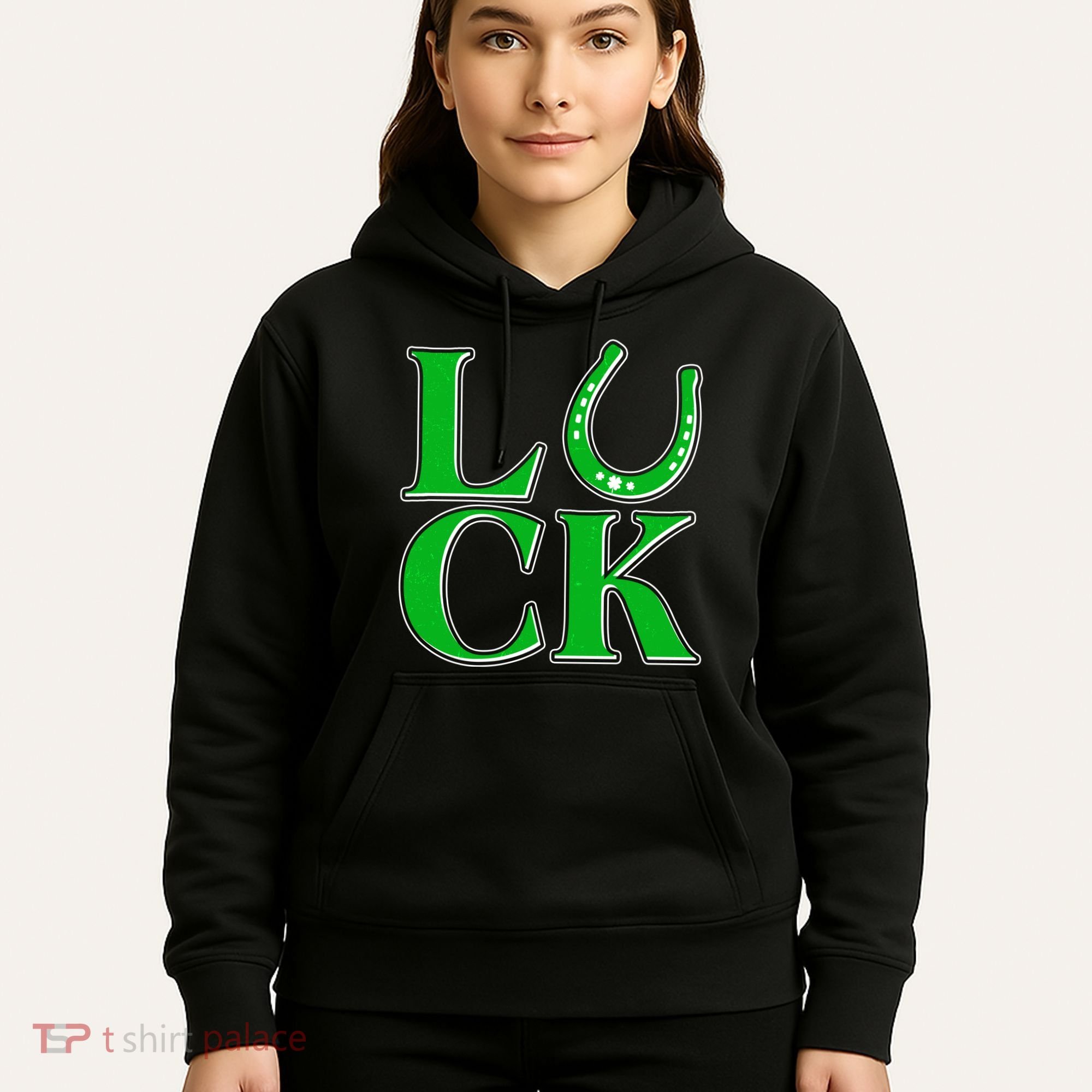 Cool St Patrick's Day Luck Lucky Horseshoe Hoodie
