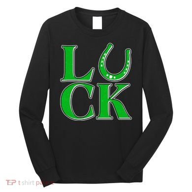 Cool St Patrick's Day Luck Lucky Horseshoe Long Sleeve Shirt