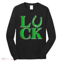 Cool St Patrick's Day Luck Lucky Horseshoe Long Sleeve Shirt thumb 0