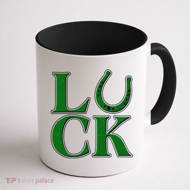 Cool St Patrick's Day Luck Lucky Horseshoe Coffee Mug back
