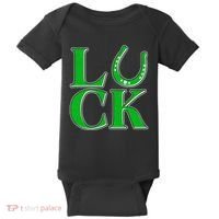 Cool St Patrick's Day Luck Lucky Horseshoe Baby Bodysuit thumb 0
