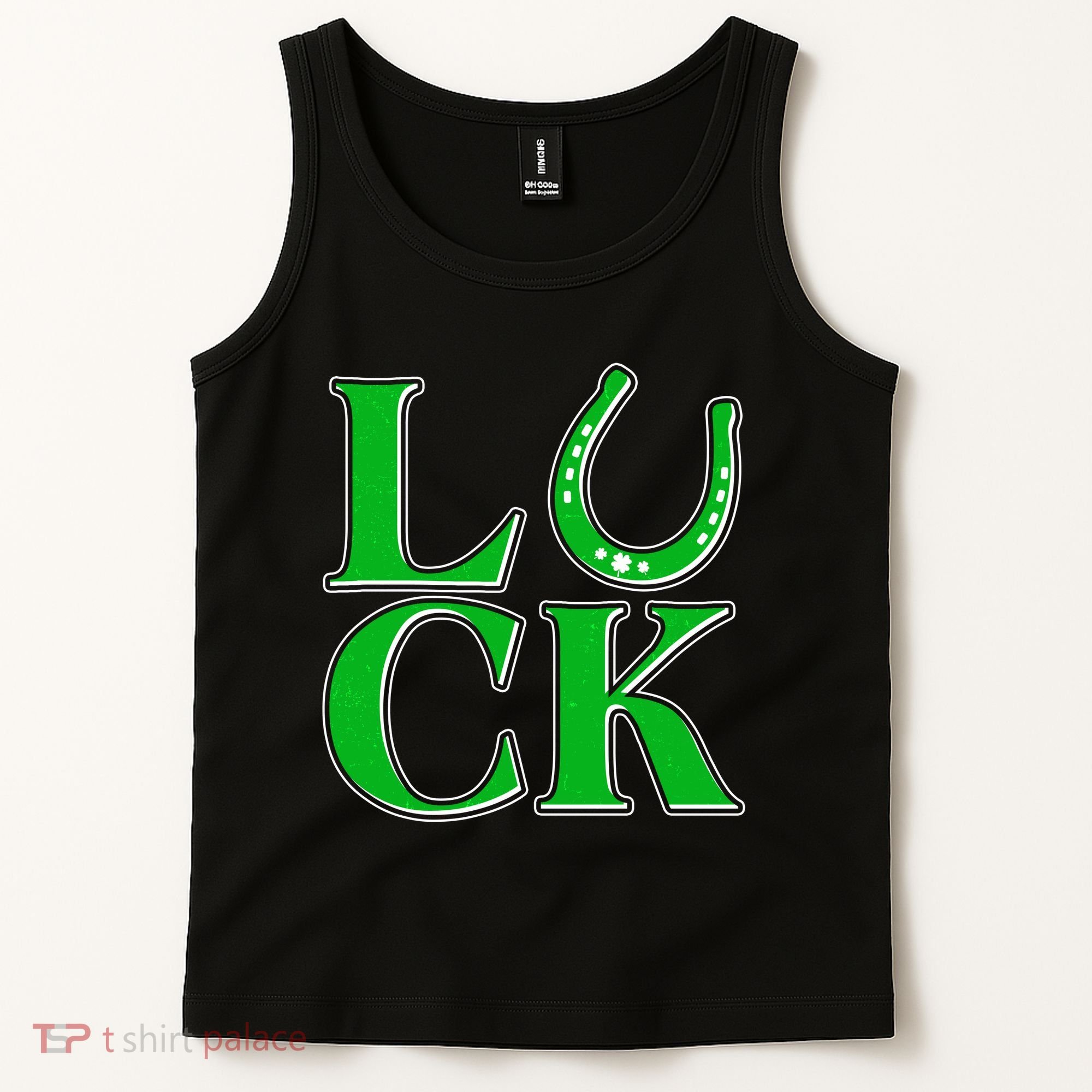 Cool St Patrick's Day Luck Lucky Horseshoe Tank Top