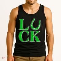 Cool St Patrick's Day Luck Lucky Horseshoe Tank Top thumb 3
