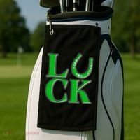 Cool St Patrick's Day Luck Lucky Horseshoe Golf Towel thumb 2