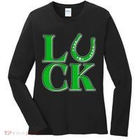 Cool St Patrick's Day Luck Lucky Horseshoe Women's Long Sleeve Shirt thumb 0