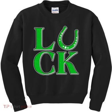 Cool St Patrick's Day Luck Lucky Horseshoe Kids Sweatshirt