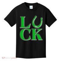 Cool St Patrick's Day Luck Lucky Horseshoe Kids T-Shirt thumb 0