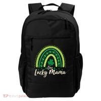 Cute St Patricks Day One Lucky Mama Green Shamrock Clover Rainbow Backpack thumb 0