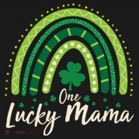 Cute St Patricks Day One Lucky Mama Green Shamrock Clover Rainbow Women's Hoodie thumb 2