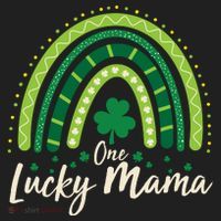 Cute St Patricks Day One Lucky Mama Green Shamrock Clover Rainbow Tumbler thumb 3