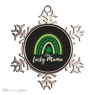 Cute St Patricks Day One Lucky Mama Green Shamrock Clover Rainbow Ornament
