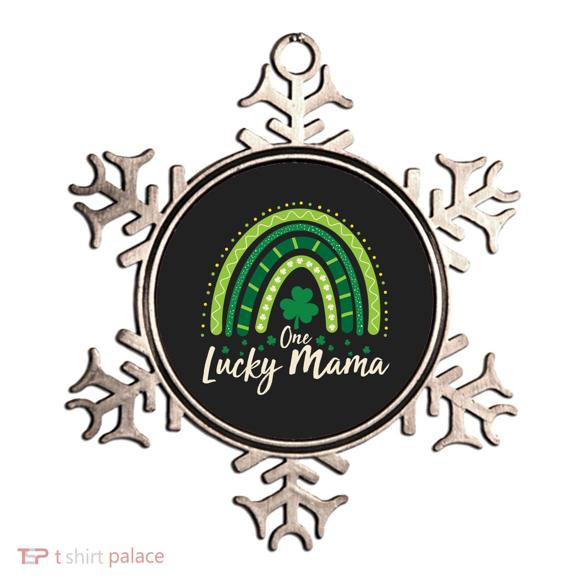 Cute St Patricks Day One Lucky Mama Green Shamrock Clover Rainbow Ornament