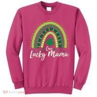 Cute St Patricks Day One Lucky Mama Green Shamrock Clover Rainbow Sweatshirt thumb 0