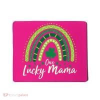 Cute St Patricks Day One Lucky Mama Green Shamrock Clover Rainbow Mousepad thumb 0