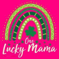 Cute St Patricks Day One Lucky Mama Green Shamrock Clover Rainbow Mousepad thumb 1