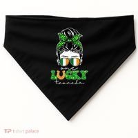 Cute St Patricks Day One Lucky Teacher USA-Made Doggie Bandana thumb 0