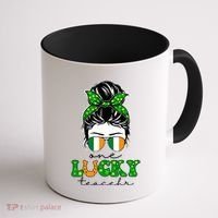 Cute St Patricks Day One Lucky Teacher Coffee Mug thumb 1