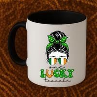 Cute St Patricks Day One Lucky Teacher Coffee Mug thumb 2