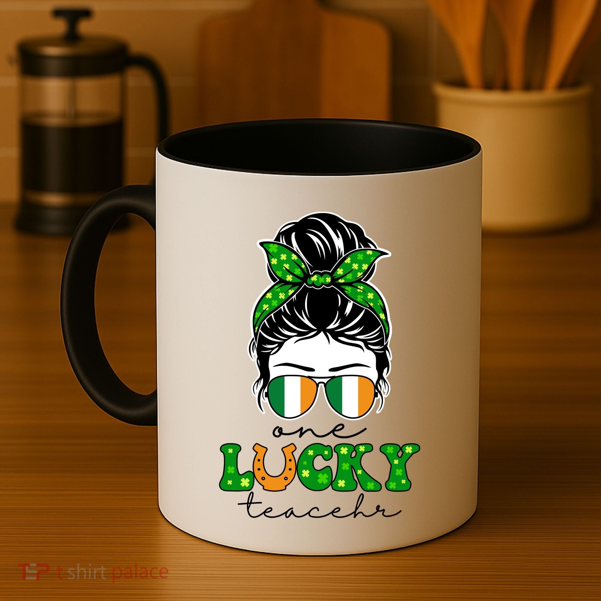 Cute St Patricks Day One Lucky Teacher Coffee Mug