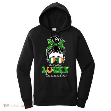 Cute St Patricks Day One Lucky Teacher Women's Hoodie