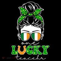 Cute St Patricks Day One Lucky Teacher Ornament thumb 1