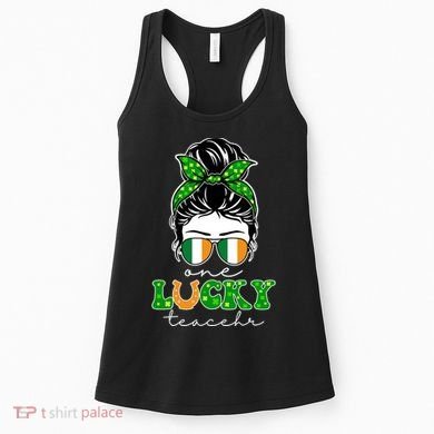 Cute St Patricks Day One Lucky Teacher Women's Tank Top