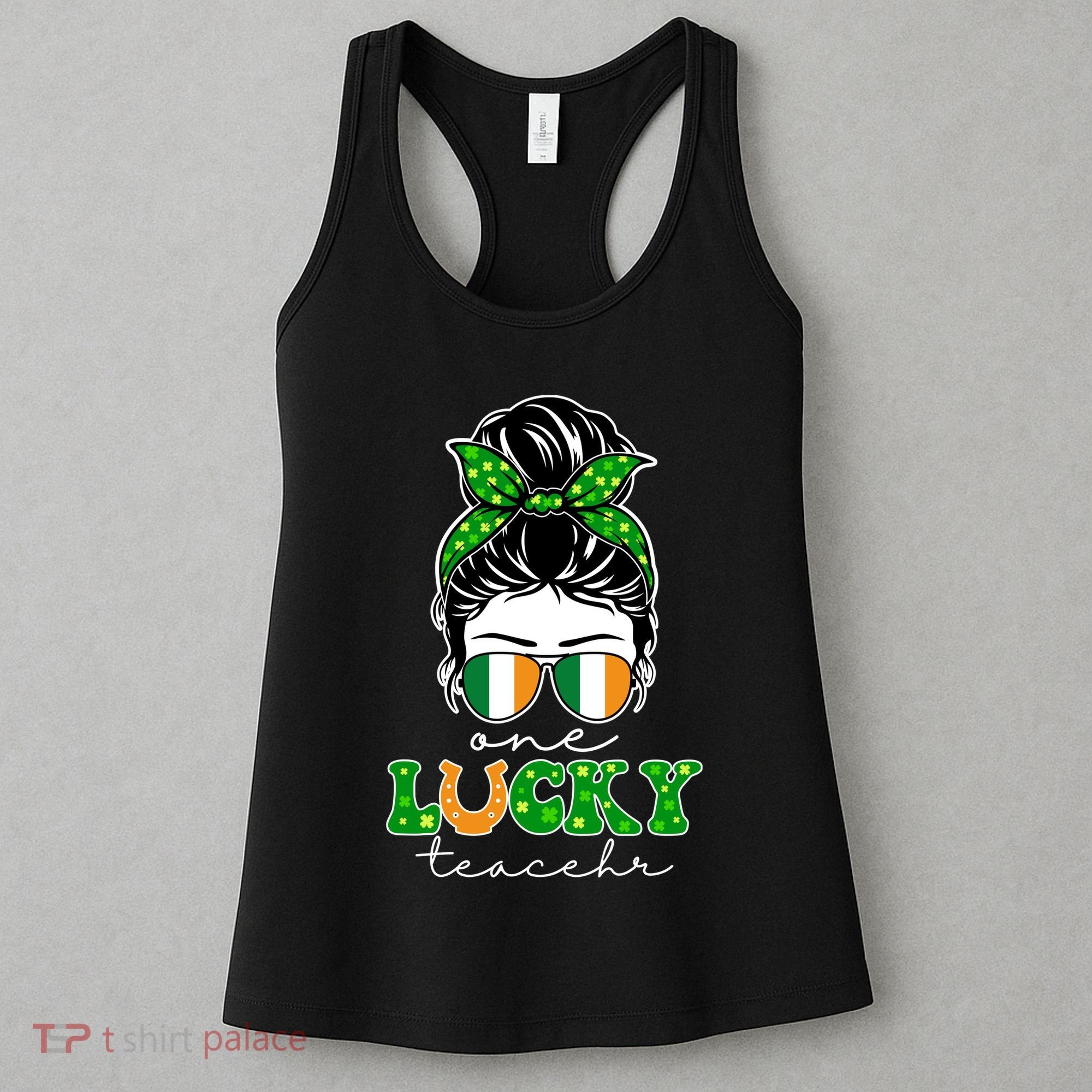 Cute St Patricks Day One Lucky Teacher Women's Tank Top