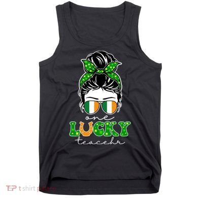 Cute St Patricks Day One Lucky Teacher Tank Top