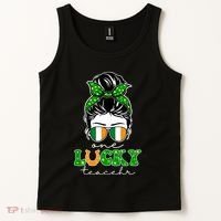Cute St Patricks Day One Lucky Teacher Tank Top thumb 2