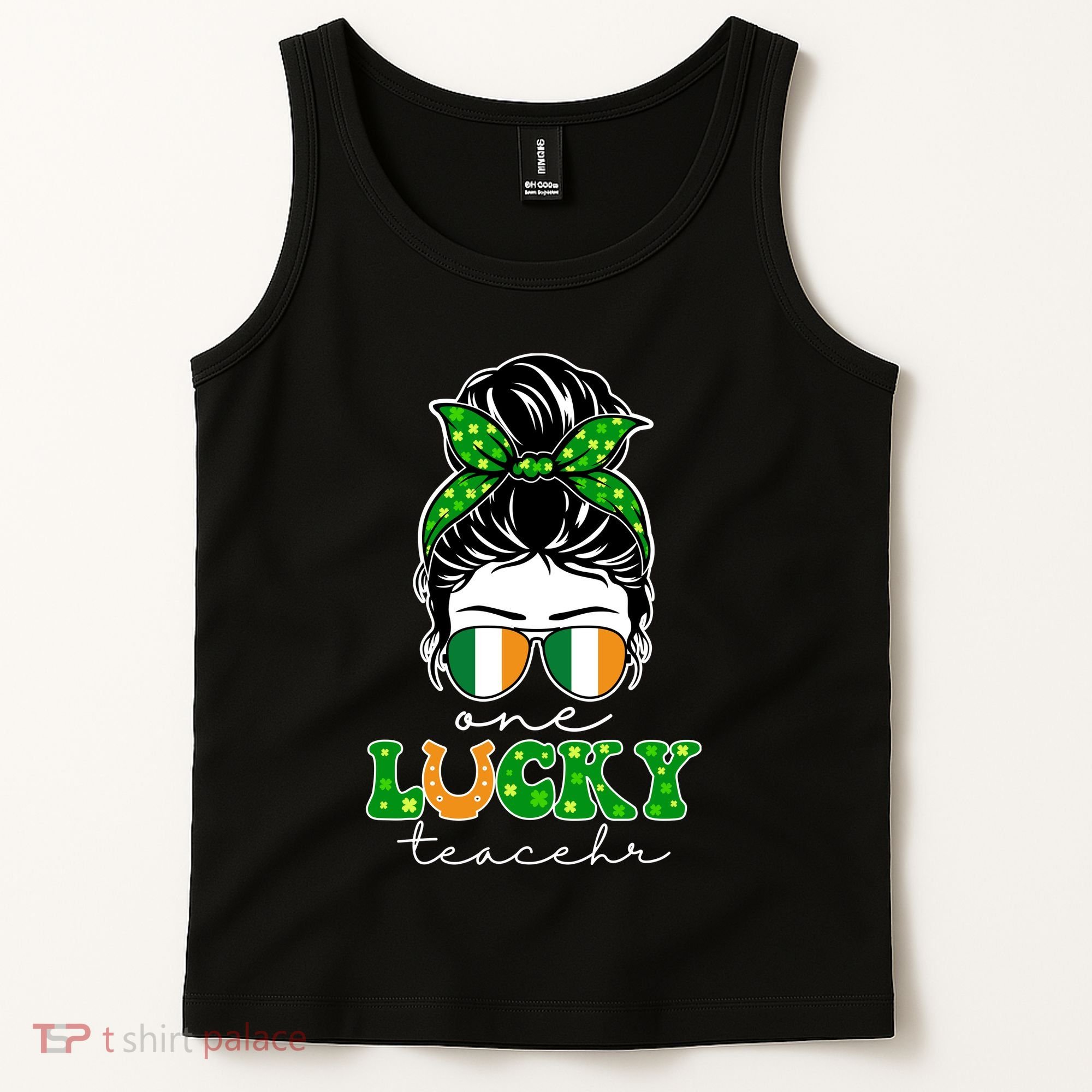 Cute St Patricks Day One Lucky Teacher Tank Top
