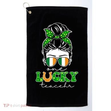 Cute St Patricks Day One Lucky Teacher Golf Towel
