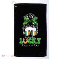 Cute St Patricks Day One Lucky Teacher Golf Towel thumb 0