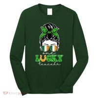Cute St Patricks Day One Lucky Teacher Long Sleeve Shirt thumb 0
