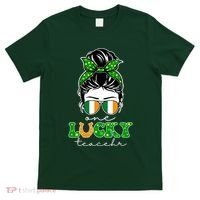 Cute St Patricks Day One Lucky Teacher T-Shirt thumb 0