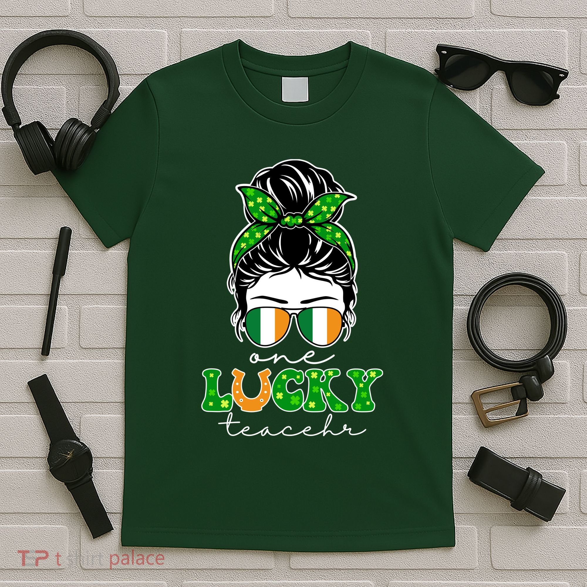 Cute St Patricks Day One Lucky Teacher T-Shirt