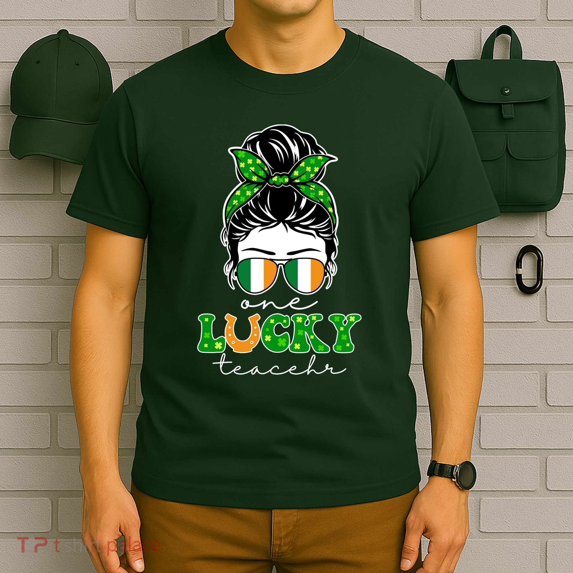 Cute St Patricks Day One Lucky Teacher T-Shirt