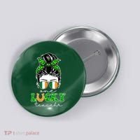 Cute St Patricks Day One Lucky Teacher Button thumb 0
