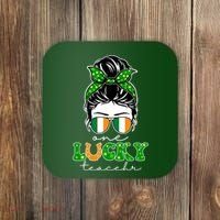 Cute St Patricks Day One Lucky Teacher Coaster thumb 0