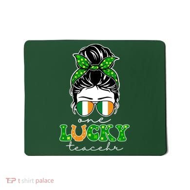 Cute St Patricks Day One Lucky Teacher Mousepad