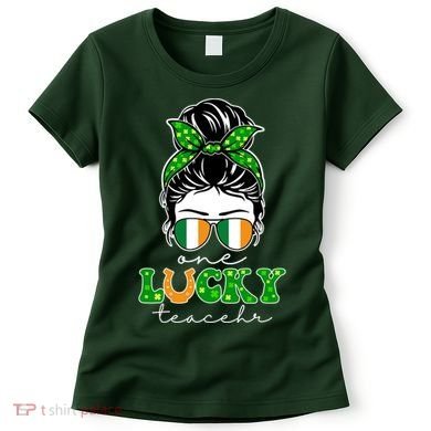 Cute St Patricks Day One Lucky Teacher Women's T-Shirt