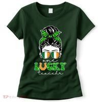 Cute St Patricks Day One Lucky Teacher Women's T-Shirt thumb 0