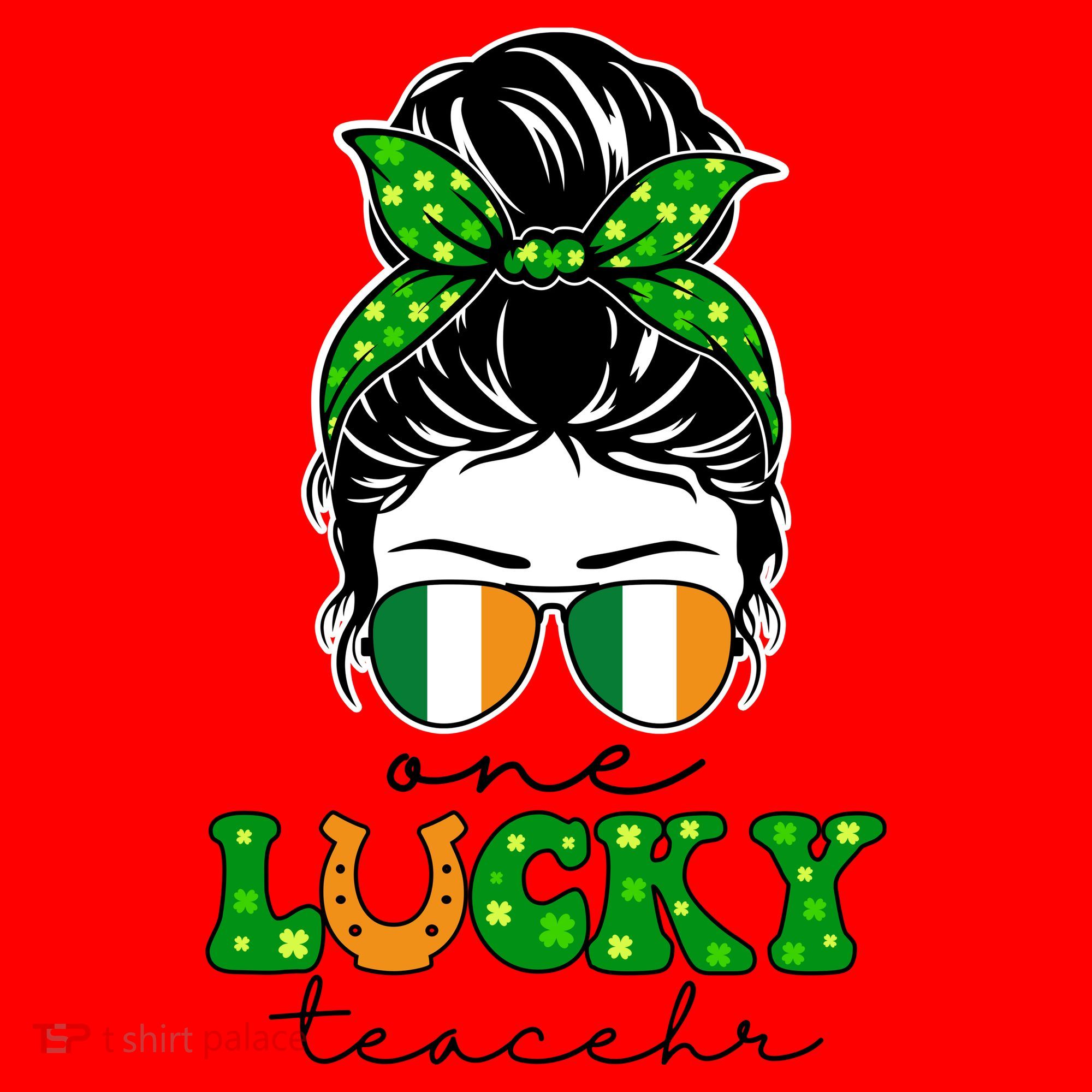 Cute St Patricks Day One Lucky Teacher Santa Hat