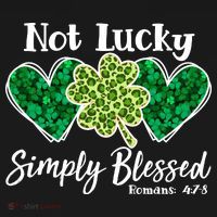 Cute St Patricks Day Not Lucky Simply Blessed Romans 4: 7 8 Doggie Tank thumb 4