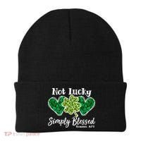 Cute St Patricks Day Not Lucky Simply Blessed Romans 4: 7 8 Beanie thumb 0