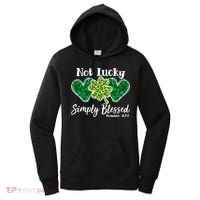Cute St Patricks Day Not Lucky Simply Blessed Romans 4: 7 8 Women's Hoodie thumb 0