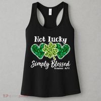 Cute St Patricks Day Not Lucky Simply Blessed Romans 4: 7 8 Women's Tank Top thumb 3