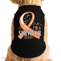 Cancer Survivor Peach Ribbon Endometrial Cancer Awareness Doggie Tank thumb 0