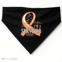 Cancer Survivor Peach Ribbon Endometrial Cancer Awareness USA-Made Doggie Bandana thumb 0