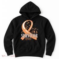 Cancer Survivor Peach Ribbon Endometrial Cancer Awareness Hoodie thumb 0