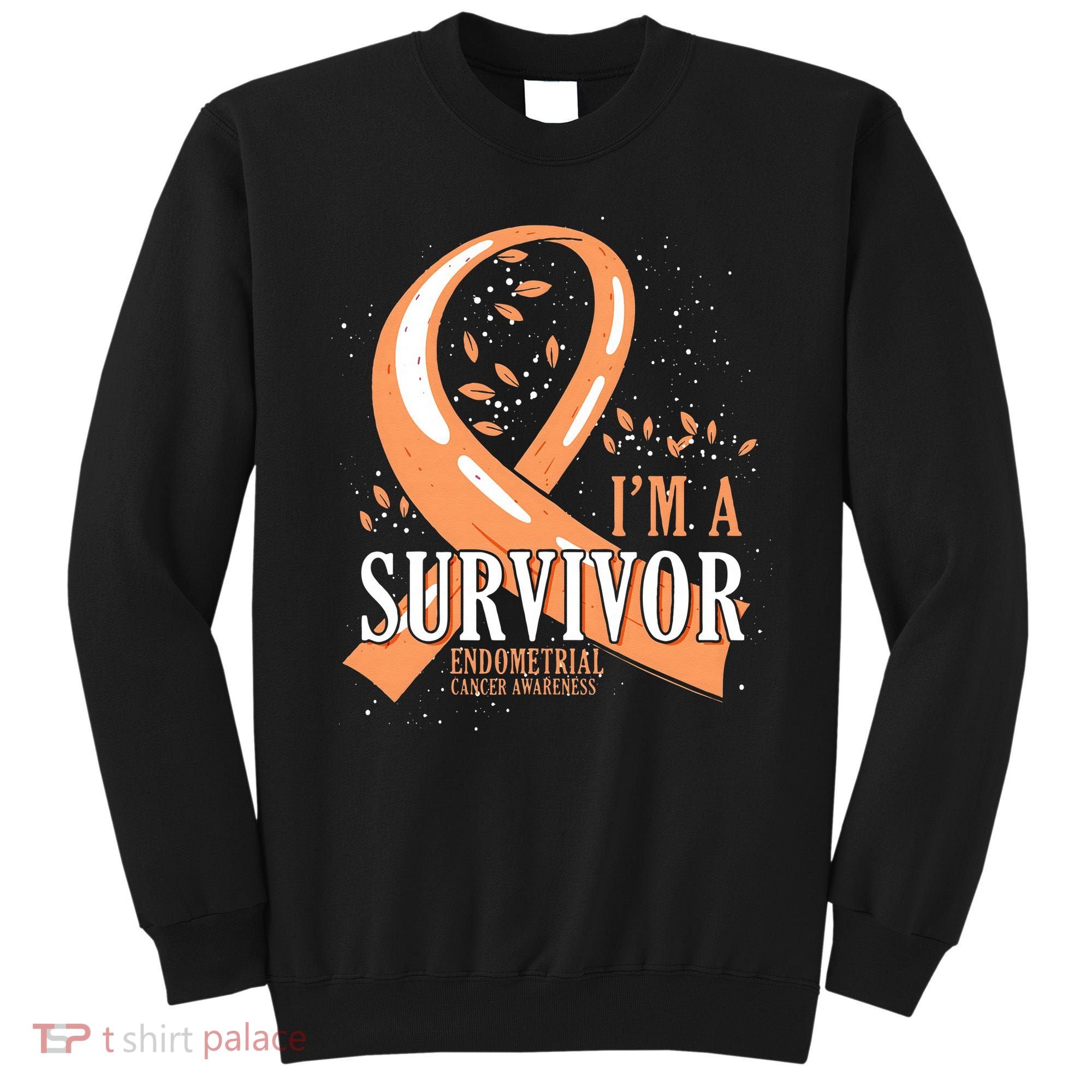 Cancer Survivor Peach Ribbon Endometrial Cancer Awareness Sweatshirt